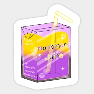 Nonbinary Juice Pride Juice Box Sticker